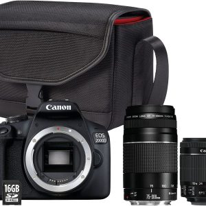 Appareil photo Reflex CANON EOS 2000D+EF-S 18-55 IS II+EF 75-300 F/4-5,6 III + SAC + CARTE MÉMOIRE SD 16 GO