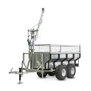 Remorque 1000 kg avec benne galvanisée et grue