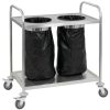 Chariot porte sac-poubelle inox