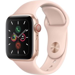 Apple Watch Series 5 Cellular 40 mm Boîtier en Aluminium Or avec Bracelet Sport Rose – S/M