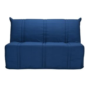 Banquette BZ SANNA 140×190 cm 3 places – Tissu Marine – L 143 x P 101 x P 95 cm