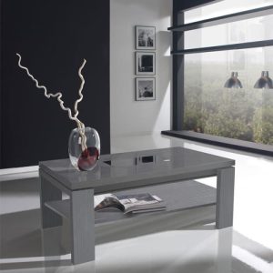 Table basse relevable cendre – DELYA – Taille : L 100 x l 50 x H 44/59 – Couleur marketing : Gris