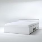 Lit adulte contemporain blanc mat – l 140 x L 190 cm