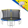 Trampoline Jump Power Ø 427 cm – Échelle et kit panier de basket inclus – Cable metalique breveté – Cadre sans soudure