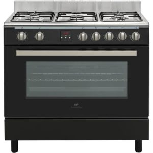 Cuisinière piano, four 101L catalyse, affichage digital, NOIR BRILLANT INOX  CONTINENTAL EDISON