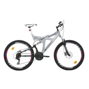 VTT 26 » Tout Suspendu – Cadre Aluminium – 21 Vitesses à gâchettes – Double freins à Disques – Dérailleur Shimano TX35 Tourney