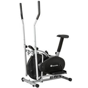 Vélo elliptique avec écran LCD Cross Trainer Home Trainer Appareil de Fitness Cardio 90 cm x 53 cm x 158 cm Noir – TECTAKE
