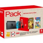 Pack  Nintendo Switch Néon + Mario et Les Lapins Crétins Kingdom Battle + Rayman Legends: Definitive Edition