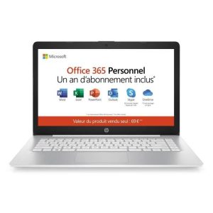 HP PC Portable Stream 14-ds0001nf – 14&Prime; HD – AMD A4 – RAM 4Go – Stockage 32Go – AZERTY – WiFi – Windows 10S – Office 365 inclus 1 an