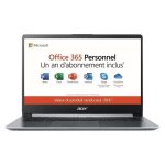 ACER Swift 1 SF114-32-P6M2 – 14&Prime; FHD – Pentium N5000 – RAM 4Go – Stockage 64Go -Windows 10 S+Office 365 Perso 1 an-Gris