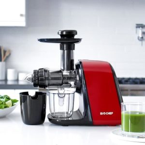 Extracteur de Jus BioChef Axis Compact Cold Press Juicer: Extracteur Horizontal Parfait pour les Légumes Fibreux et Herbe de Blé