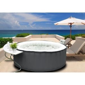 Spa gonflable à bulles – 4 personnes – L 180 x H 70 cm – Gris