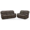 canapés de relaxation droit 3 + 2 places – Simili taupe foncé – Contemporain – L 190 et 144 x P 93 cm