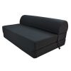 JUNE Chauffeuse 2 places – Tissu noir – Style contemporain – L 115 x P 75 cm