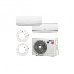 Climatiseur réversible 2500W + 3400W prêt-à-poser Bisplit Airton