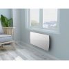 Radiateur électrique fixe à inertie sèche céramique 2000W OCEANIC Rubis – Façade verre – Blanc – NF