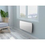 Fest installierter elektrischer Heizkörper mit trockener Keramikträgheit 2000 W OCEANIC Rubis – Glasfront – Weiß – NF