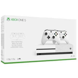 Xbox One S 1To 2 manettes + 14 jours d&rsquo;essai au Xbox Live Gold et 1 mois d&rsquo;essai au Game Pass