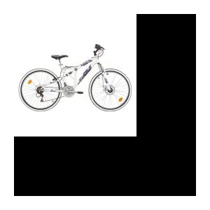 26-Zoll-Vollfeder-Mountainbike „Axis“ für Damen mit 18 Gängen, Scheibenbremse vorn, V-Brake hinten und zweifarbigen Reifen