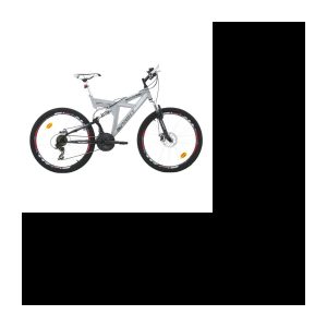26-Zoll-MTB mit Vollfederung – Aluminiumrahmen – 21 Auslösegeschwindigkeiten – Doppelscheibenbremsen – Shimano TX35 Tourney-Umwerfer