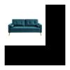 Festes gerades 3-Sitzer-Sofa – Blauer Stoff – Skandinavisch – L 181 x T 86 cm