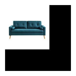 Festes gerades 3-Sitzer-Sofa – Blauer Stoff – Skandinavisch – L 181 x T 86 cm