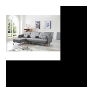 Umkehrbares, umwandelbares Ecksofa – 267 x 151 x 88 cm – Hellgrau