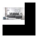Umkehrbares 4-Sitzer-Ecksofa + Aufbewahrungsbox – Anthrazitgrauer Stoff – L 273 x T 101 – 148 cm
