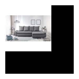 Umkehrbares 4-Sitzer-Ecksofa + Aufbewahrungsbox – Anthrazitgrauer Stoff – L 273 x T 101 – 148 cm