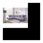 Linkes umwandelbares Panorama-Ecksofa – L312x90x155/190cm – Hellgrau