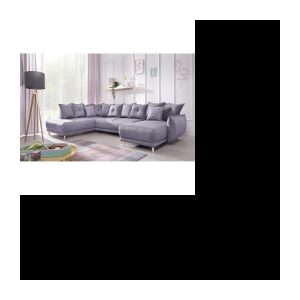 Linkes umwandelbares Panorama-Ecksofa – L312x90x155/190cm – Hellgrau