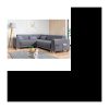 Umwandelbares Panorama-Ecksofa mit Truhe – linke Farbe – Dunkelgrau