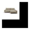 PICOLO umwandelbares Ecksofa rechts – Beigefarbener Stoff – L 234 x T 167 x H 103 cm