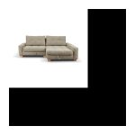 PICOLO umwandelbares Ecksofa rechts – Beigefarbener Stoff – L 234 x T 167 x H 103 cm