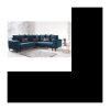 Weitwinkelsofa mit schwarzen Beinen HERA Duck Blue Panoramic Convertible Schwarze Beine