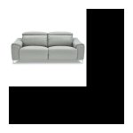 BIANCA 3-Sitzer-Elektro-Relaxsofa aus Leder – Hellgrau 52 cm Perlgrau