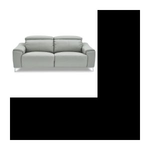 BIANCA 3-Sitzer-Elektro-Relaxsofa aus Leder – Hellgrau 52 cm Perlgrau