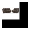 Gerade Entspannungssofas 3 + 2 Plätze – Dunkle Taupe-Imitation – Zeitgenössisch – L 190 und 144 x T 93 cm