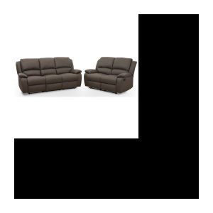 Gerade Entspannungssofas 3 + 2 Plätze – Dunkle Taupe-Imitation – Zeitgenössisch – L 190 und 144 x T 93 cm