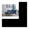 SHIMA blaue samtgepolsterte Chaiselongue – linker Winkel