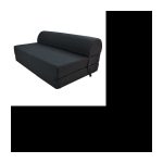 JUNE 2-Sitzer-Kaminsessel – Schwarzer Stoff – Zeitgenössischer Stil – L 115 x T 75 cm