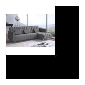 Wende-Ecksofa Milano, 267 cm, umwandelbar in ein Bett, Grau.