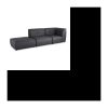 3-teiliges modulares Sofa mit Ecksessel und Pouf – Anthrazitgraues Kunstleder – L 100 x T 100 x H 75 cm HEXAGONE – PITTSBURGH