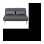 BZ 2-Sitzer-Bank – Anthrazitgrauer Stoff – skandinavisch – L 132 x T 90 cm