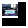Moderner, glänzend weiß lackierter LED-Couchtisch, 120 cm