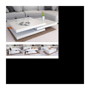 Moderner Wohnzimmer-Couchtisch 80 x 80 cm – Weiß