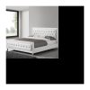Weißes Designerbett für Erwachsene 160×200, gepolstert mit Strasssteinen SAMANTHA Weiß L 166,5 x T 218 x x H 107 cm