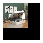 Modernes Stauraumbett für Erwachsene in Weißimitation + Boxspringbett – L 140 x L 190 cm