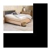 140×190 cm Bett – Anthrazitgraues Dekor – L 155 x T 195,4 x H 105 cm