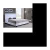 Modernes weißes Kunstbett für Erwachsene – Boxspring und Kopfteil mit LED inklusive – L 140 x L 190 cm